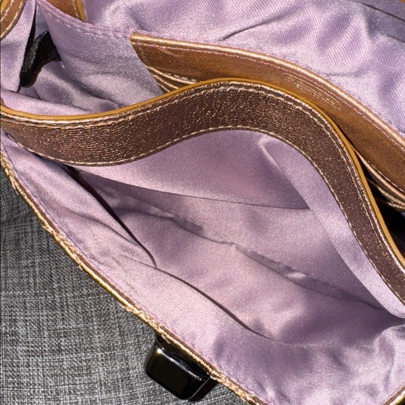 Coach Madison Small Signature Embossed Gold Metallic Leather Shoulder Bag - Picture 15 of 17